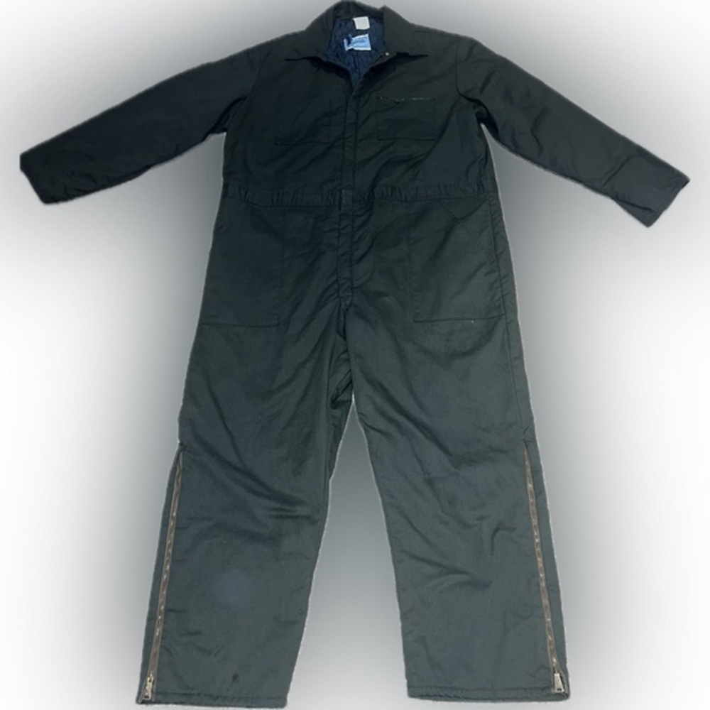 Vintage Sears Work Leisure Dark Green Insulated Coveralls Boiler Suit Men’s 2XL.